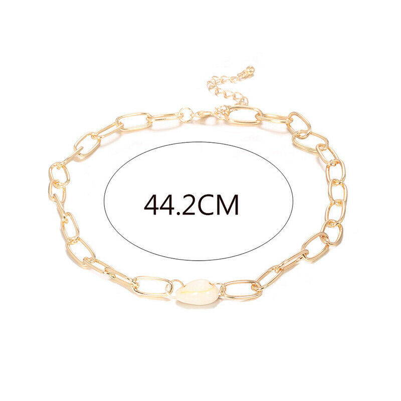 Natural Cowrie Sea Shell Statement Choker Necklace Bohemia Beach Women Je.l8