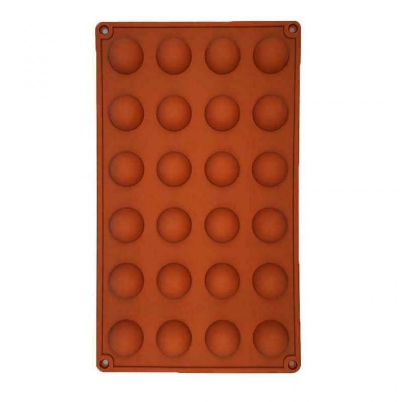24 Cavities Small Hemisphere Chocolate Mold Red Silicone Baking Mold Cake Dome