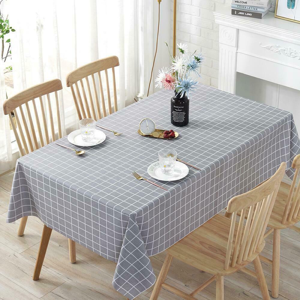 Chequered Tablecloths Oil-Proof Rectangle Home Dining Kitchen Picnic Decor