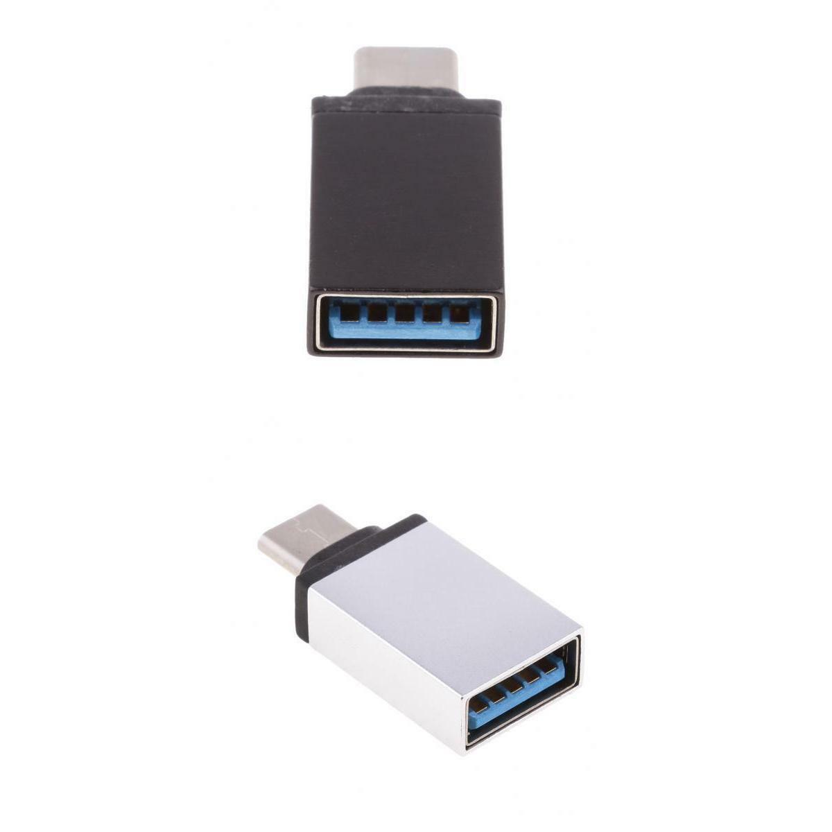 2 Pcs Aluminum Type-C to USB 3.0 Adapter with OTG Functions Reversible Plug