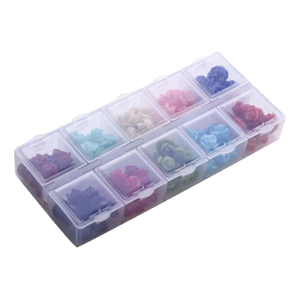 100pcs Flower Loose Beads Charms DIY Jewelry Scrapbooking Decorative Crafts