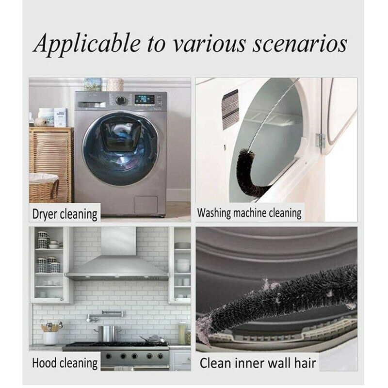Long Black Washing Machine Clothes Dryer Cleaning Brush Vent Trap CleanerSEB SJ