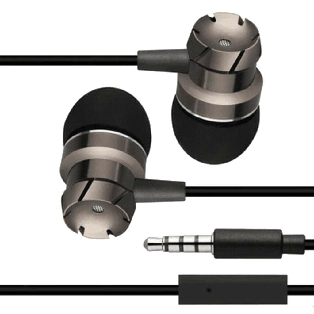 3.5mm SuperBass Music In-ear Stereo Headphones Headset With Mic Black