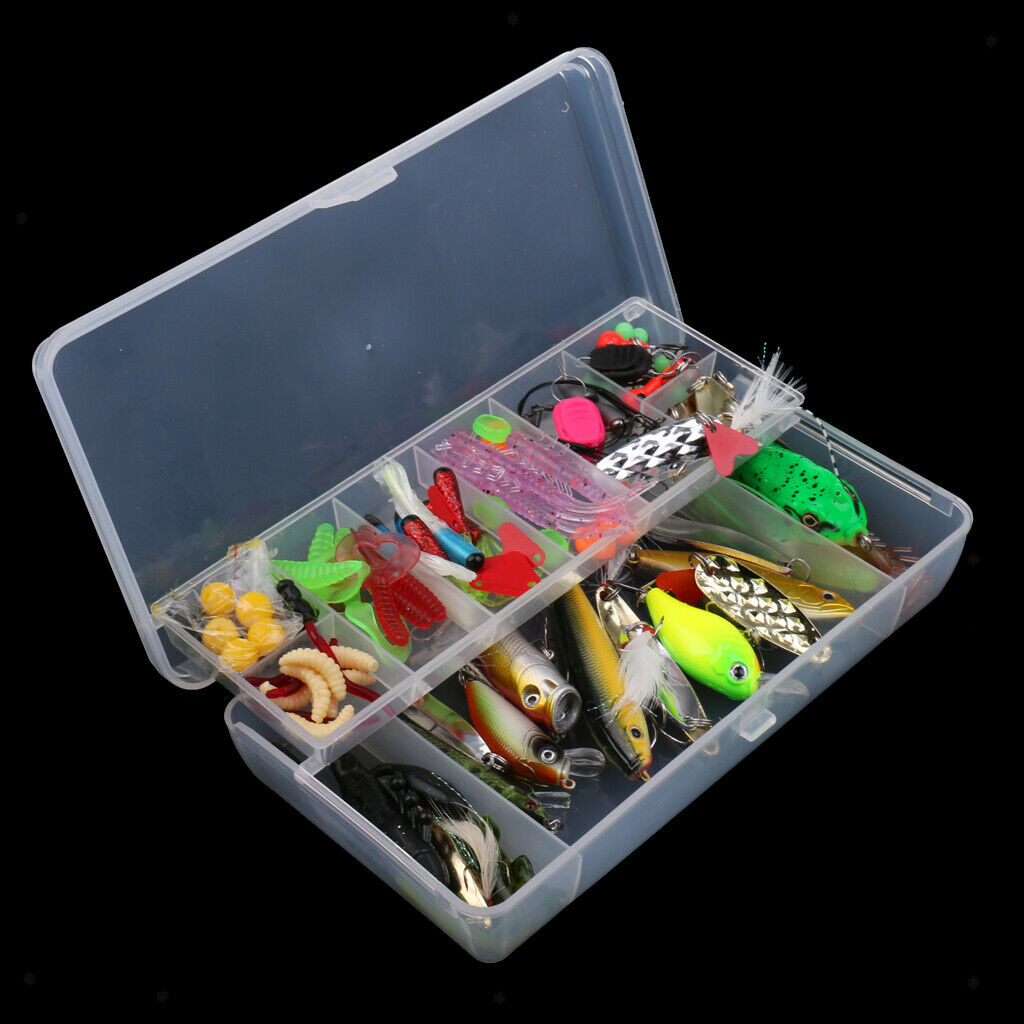 Fishing tackle box with 160 pcs - fishing accessories artificial bait jig head