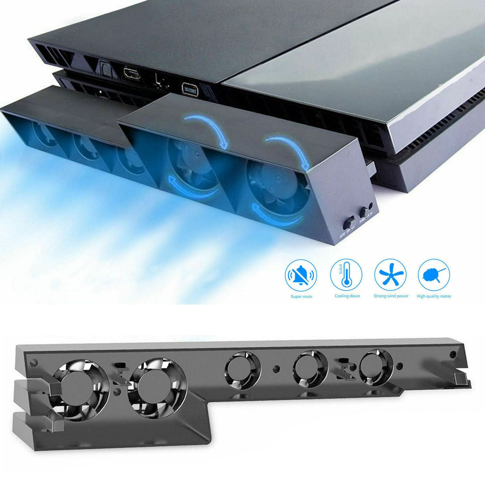 For PS4 Pro Console Heat Exhauster Cooling Fan Turbo Temperature USB Cooler
