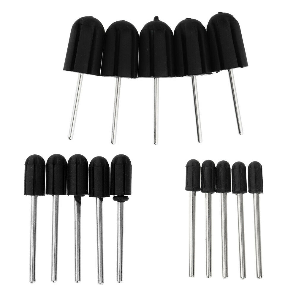 15pcs/set Mandrel Drill Bits 2.35mm Shank for Nail Drill Sanding Band and Caps,