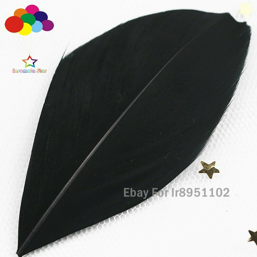 100pcs 2-3inch 5-7cm DIY dyed goose feather Black feather balloon fill Wedding