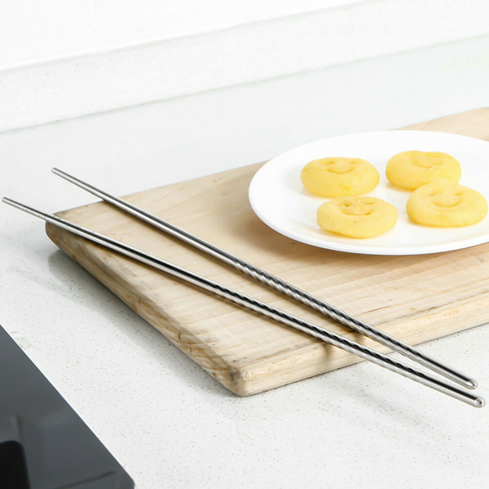 1Pair Stainless Steel Extra Long Hot Pot Cooking Frying Noodle Chopstick.l8