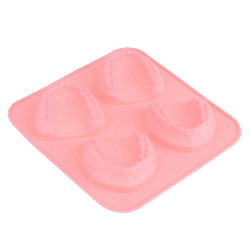 Ice Cube Tray Teeth-Shaped Silicone Ice Mold Denture Ice Trays Funny Gag .l8