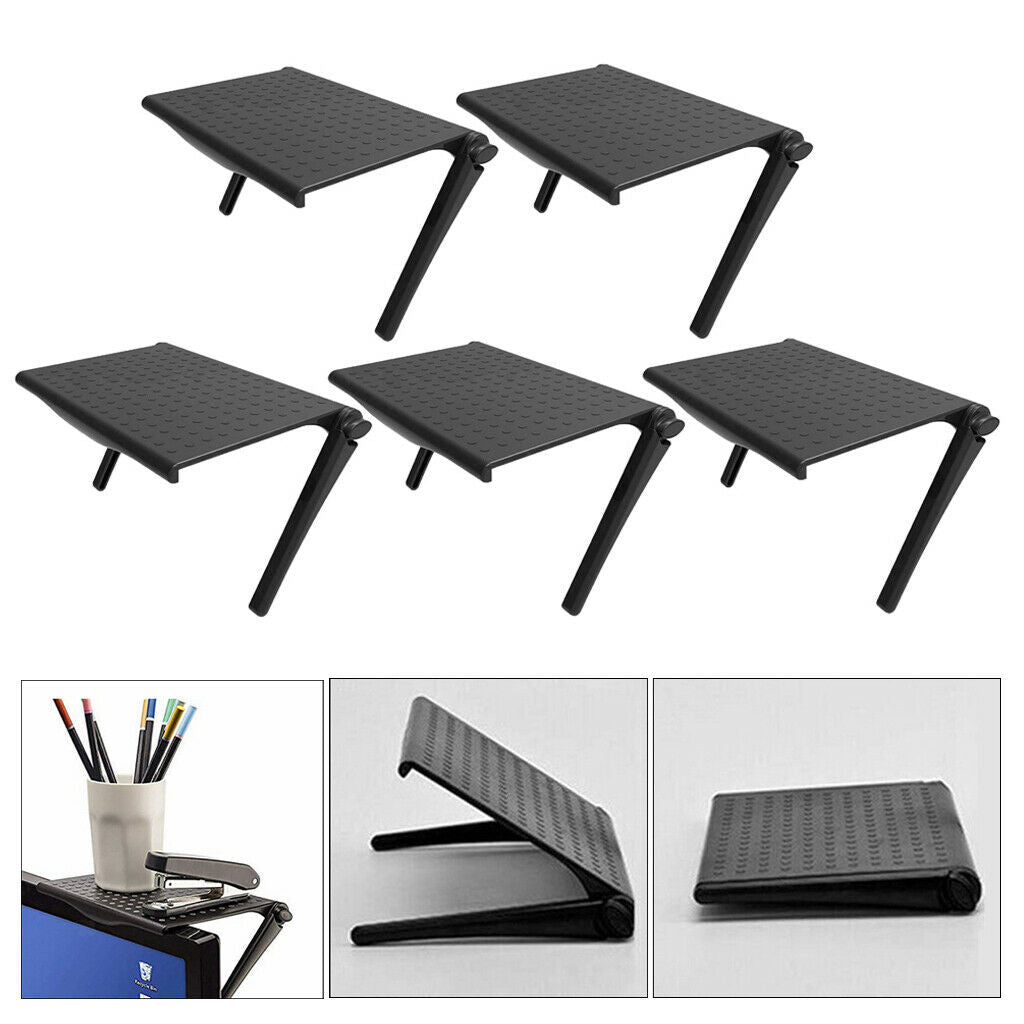 5pcs Screens Top Shelf TV Adjustable Screen Rack Folding Monitor Shelf Organizer