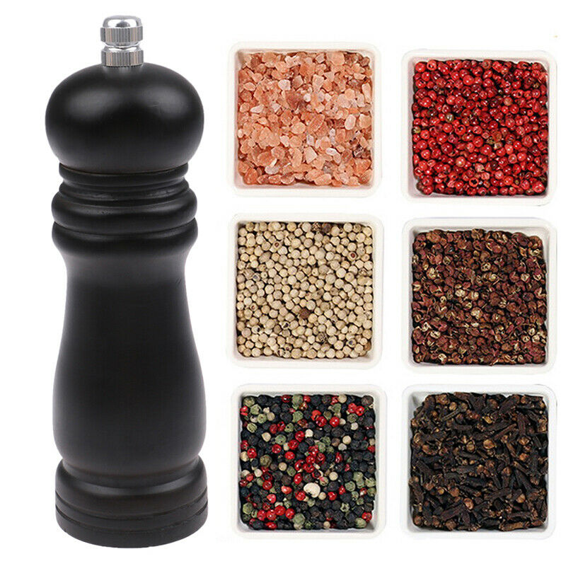 Salt And Pepper Grinder Hand Movement Oak Wood Pepper Mill Kitchen cooking tBDA