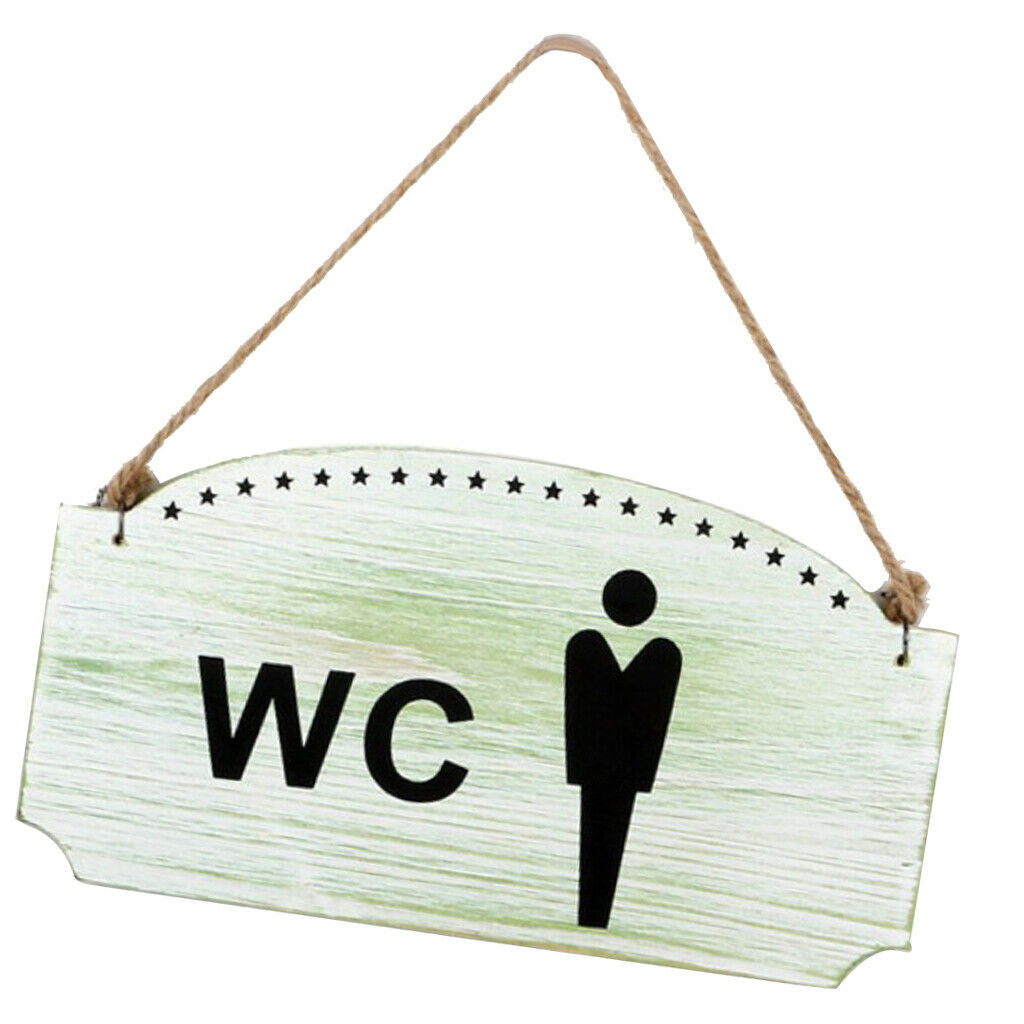 White WC Door Plaque 21cm Toilet Lady Gents Wall Hanging Sign WC gents
