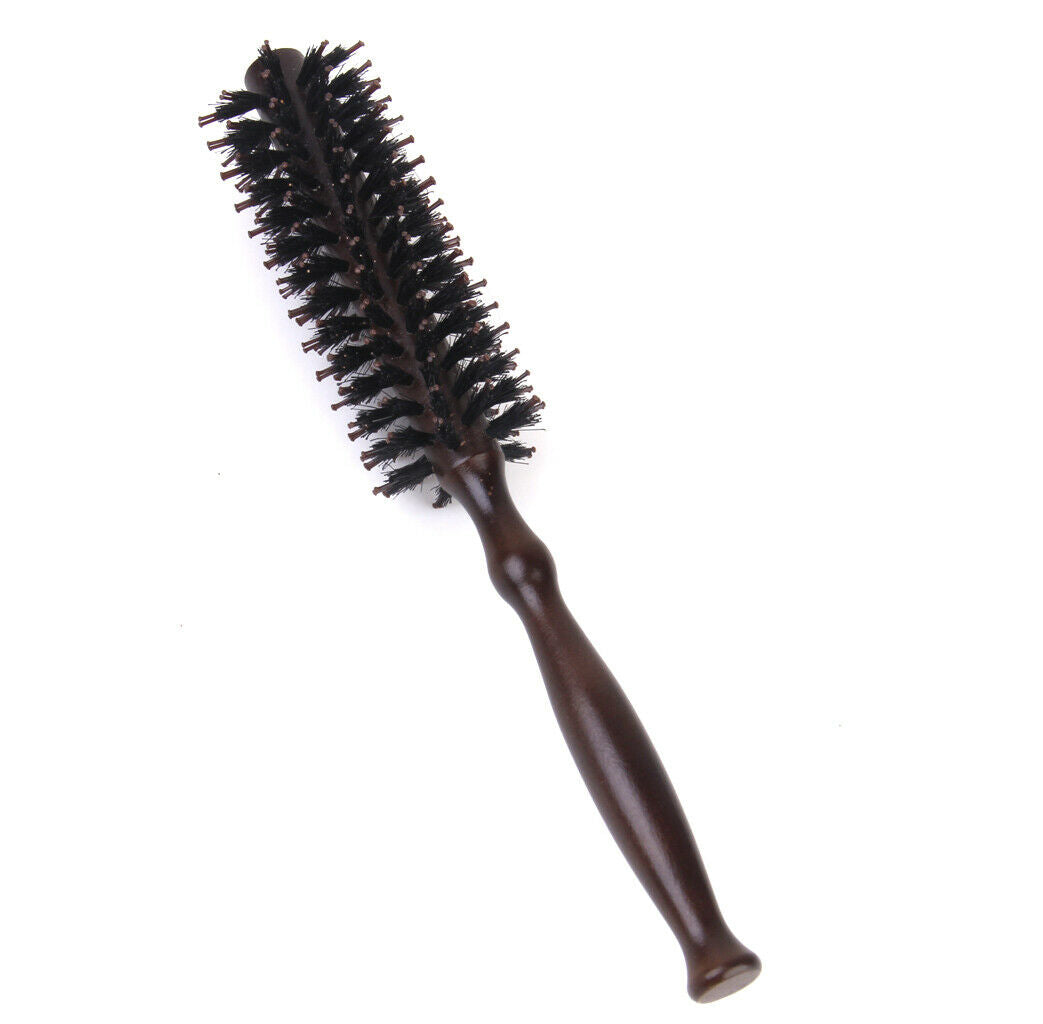 Wooden Handle Hairdressing Round Brush Comb for Volumizing Straightening