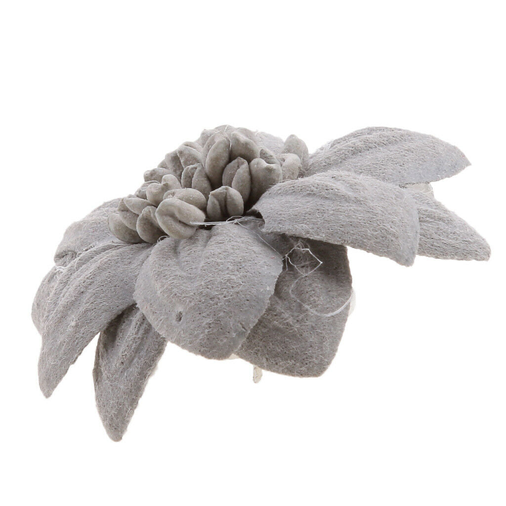Unisex Zephyr Flower Brooch Pin Corsage for Groom Bride Wedding Gray