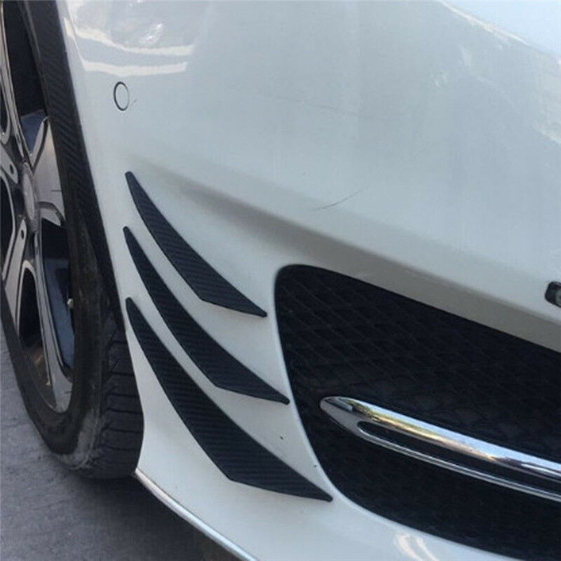 6Pcs Carbon Fiber Style Car Front Bumper Lip Splitter Body Spoiler Canards DD