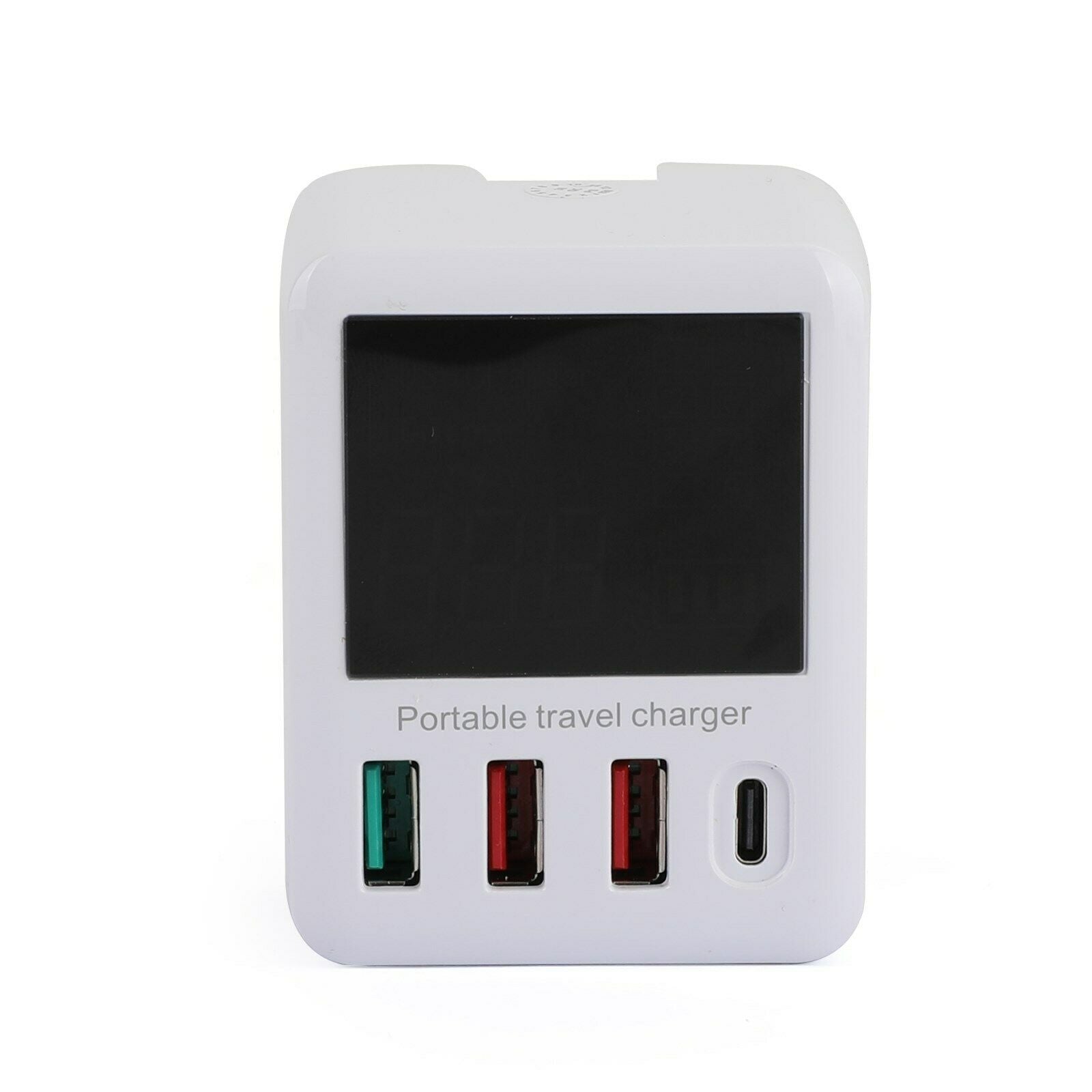 40W 4-Port Charging Hub QC 3.0 USB Port PD LED Display Wall Charger US Plug CA