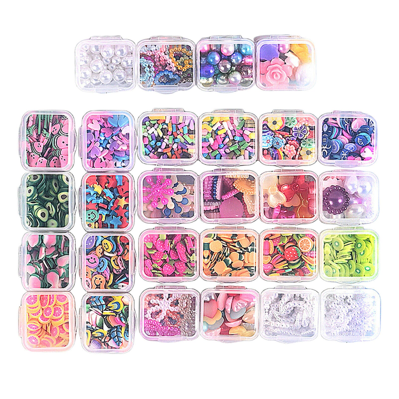 28Pcs Nail Art Charms 28 Different Types Simulation Creamy for Bracelet