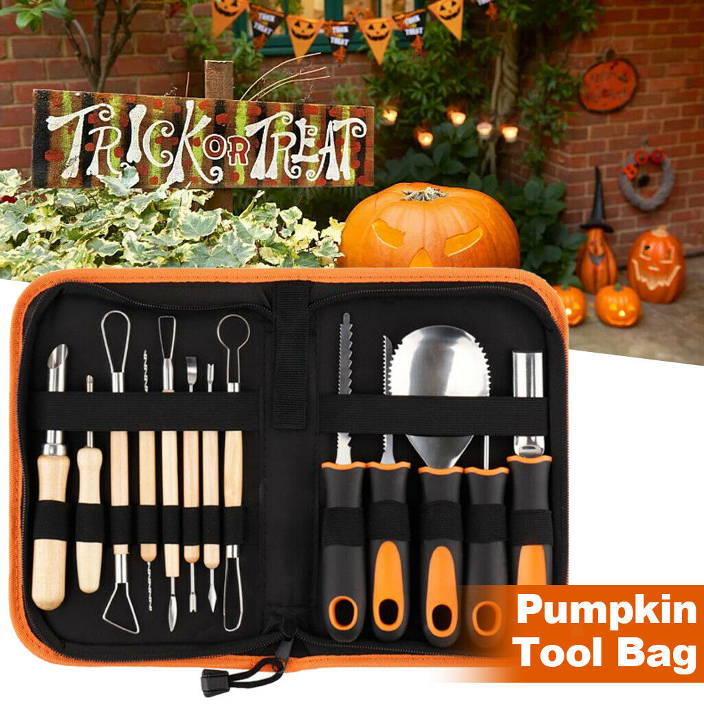 Precision Pumpkin Carving Craft Tool Set Engraving Knives 13PCS Storage Bag