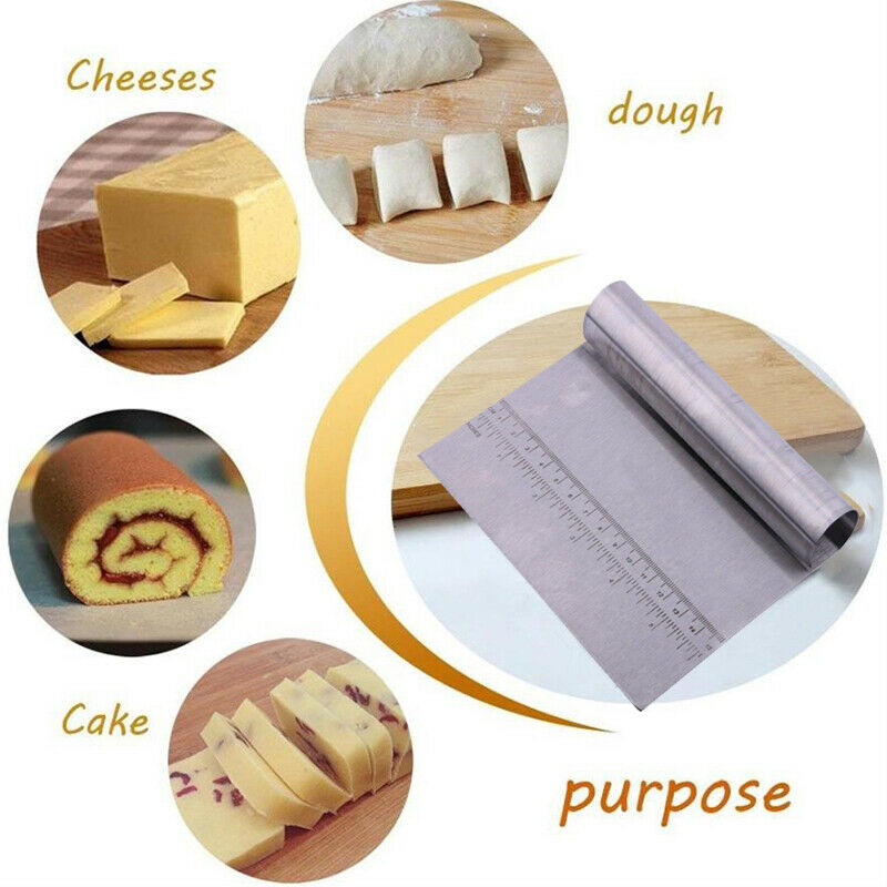 Stainless Steel Pizza Dough Scraper Cutter Kitchen Baking Pastry Cake Spa.l8