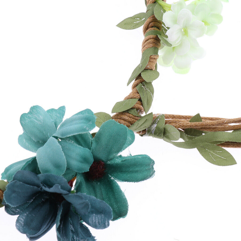 Women Flower Headband Floral Style Cross Head Wrap Hair Band Blue