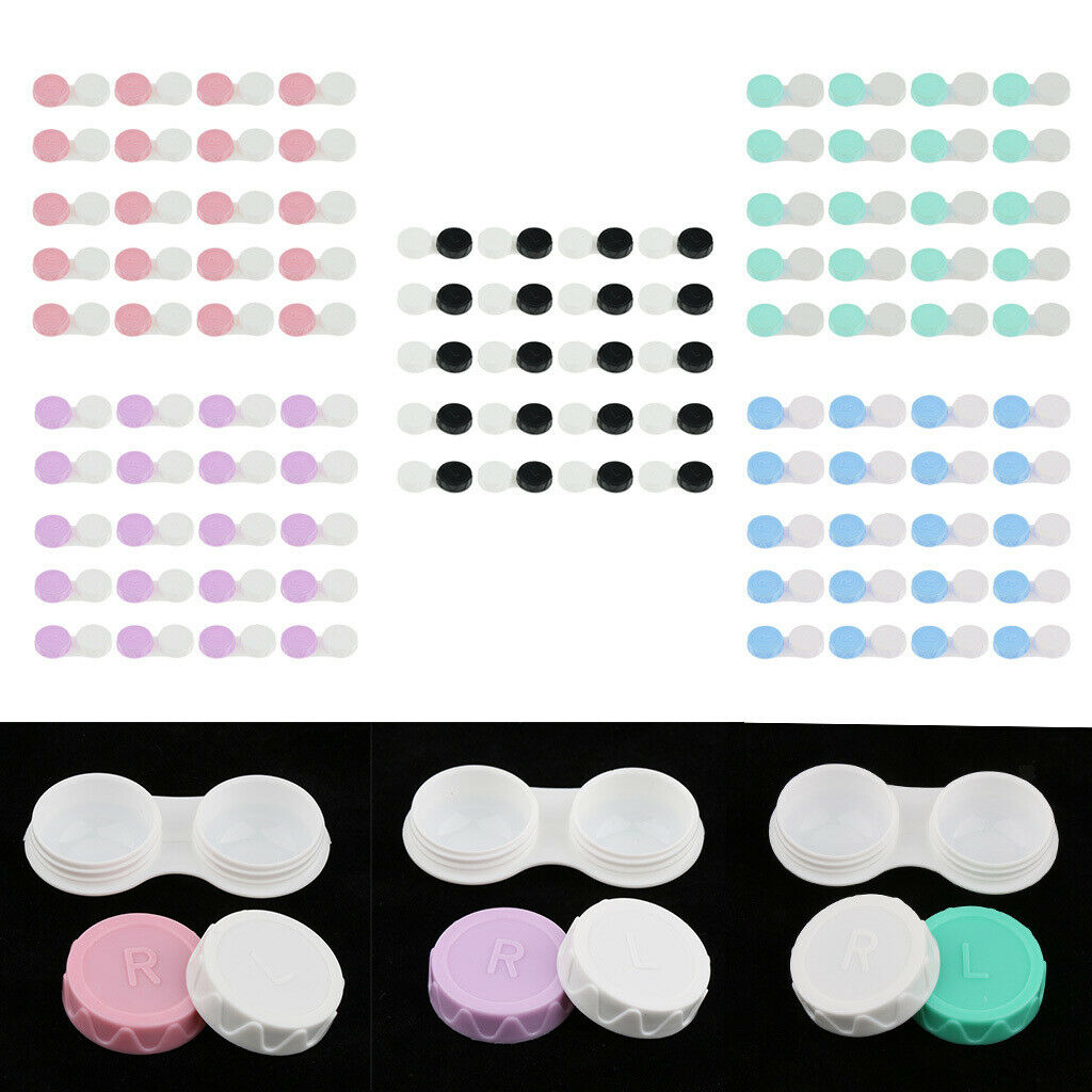 20 Pieces Mini Contact Lens Box Travel Lenses Cases Container Holders Pink