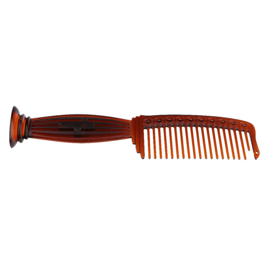 Wide-tooth Smooth Comb Plastic Detangling Hairbrush for Reducing Hair Loss Brown