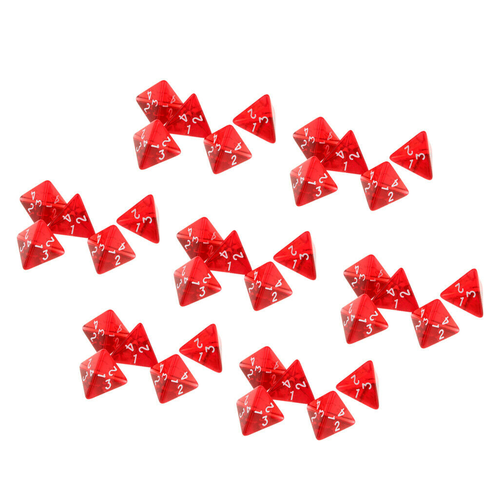 35 Pcs / Set Four Sided Acrylic Dice RPG TRPG MTG D4 Dice Cubes for D&D DND Role