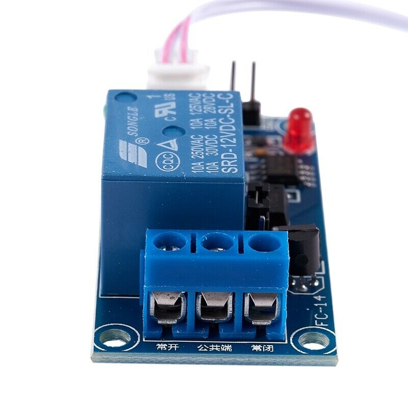 DC 12V Photoelectric Switch Sensor Relay Module 50mmx25mm w 2 Cable P2Z8Z8