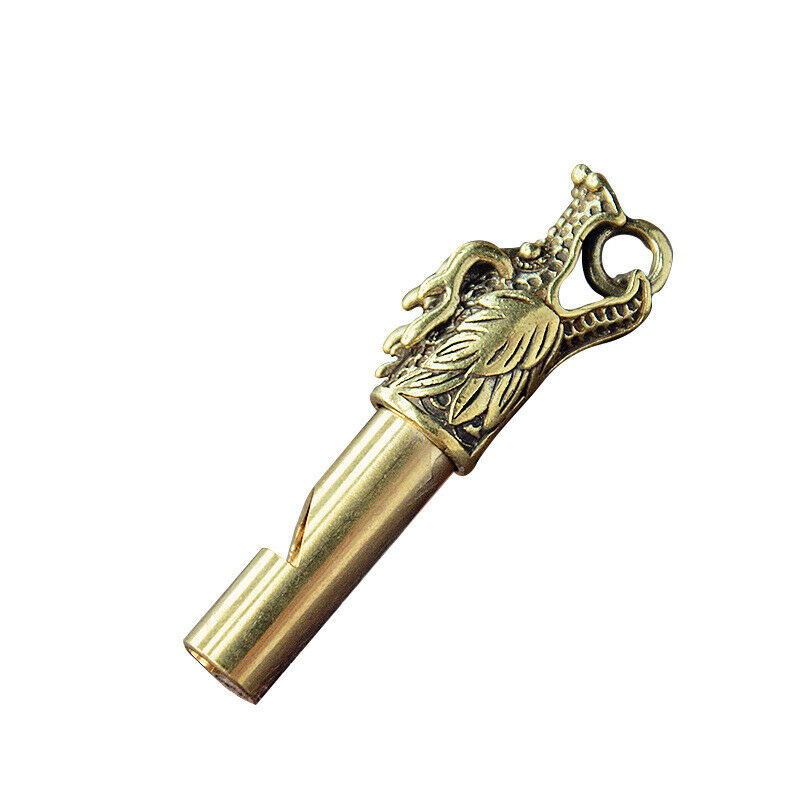 Handmade Brass Dragon Head Whistle Car Keys Chains Pendants Tools Whist JYDFAU