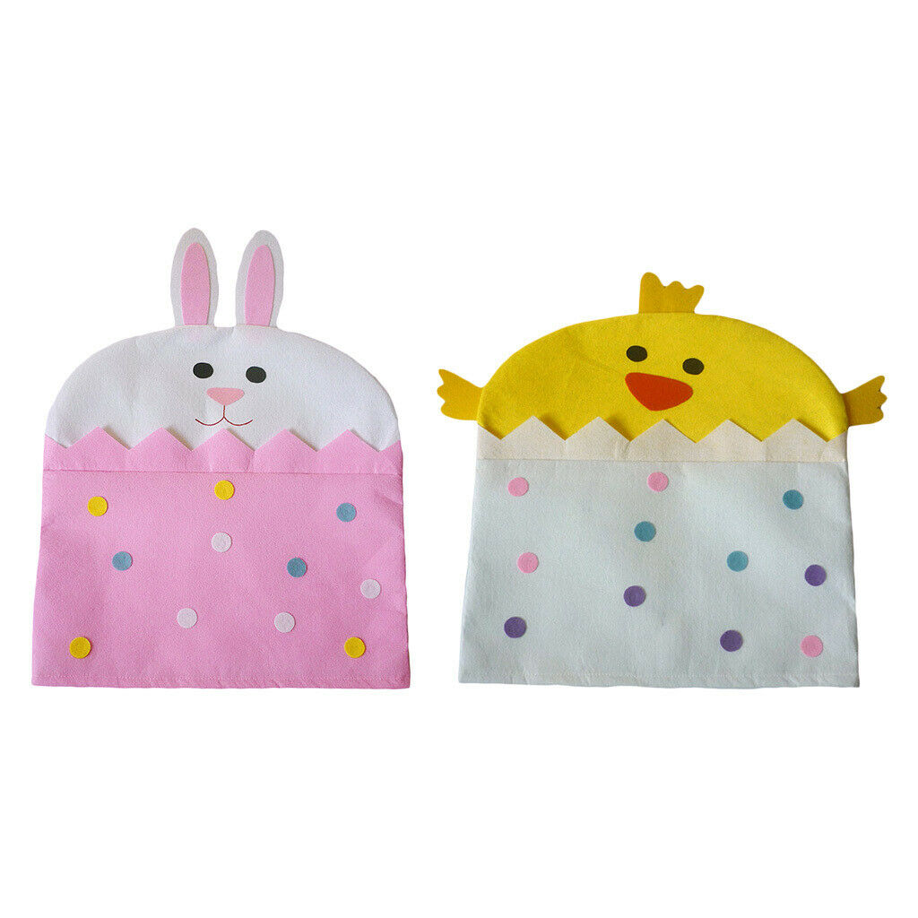2Pairs Decorative Chair Back Cover 20x27inch for Easter Banquet Holiday