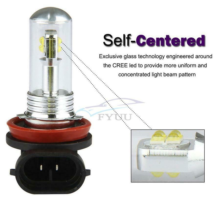 2× 12V-24V Car H8/H11 Waterproof Signal Light Reading Light Foglight LED Bulbs