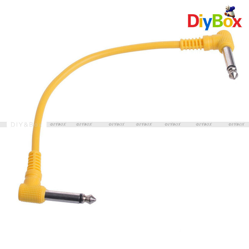 6PCS Colorful 30cm Angled Plug Audio Leads Patch Cables For Guitar Pedal Effect