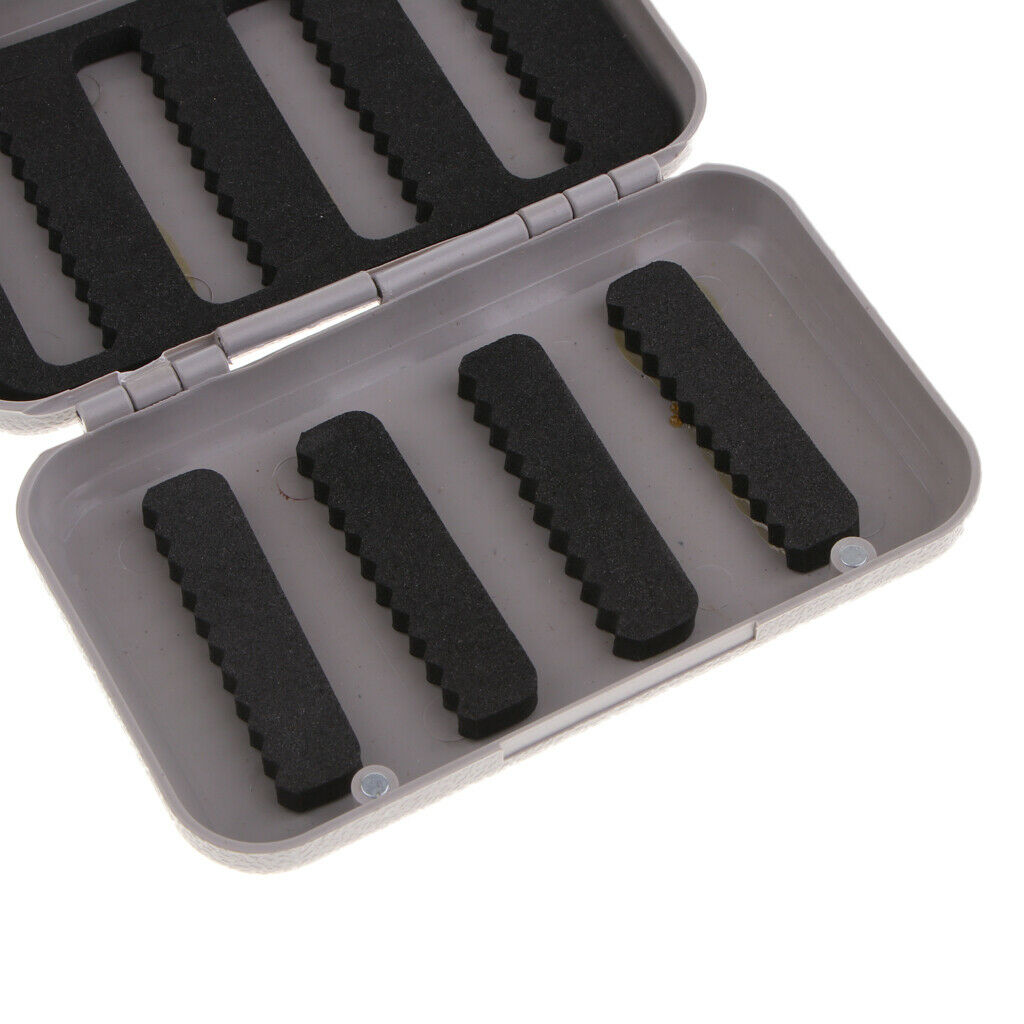 2PCS   Fly Fishing Box Portable Slit Foam Fish Lures Hooks Jigs Case
