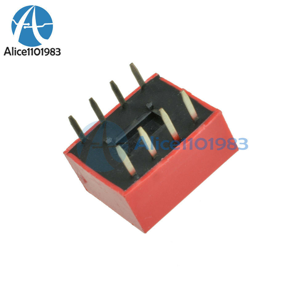 100PCS Slide Type Switch Module 2.54mm 4-Bit 4 Position Way DIP Red Pitch