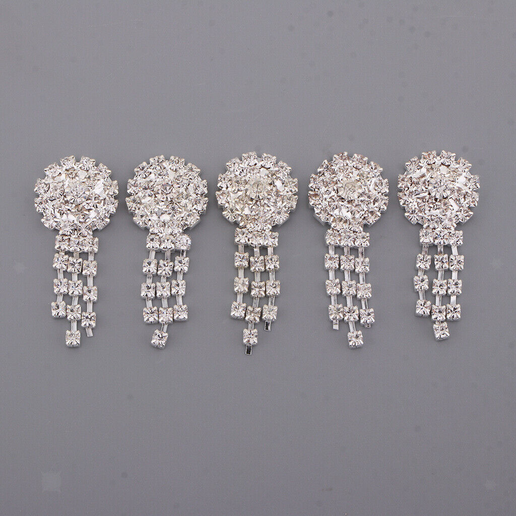 5 Pcs Flower Flatback Sew On Rhinestone Buttons Crystal Accessories For DIY