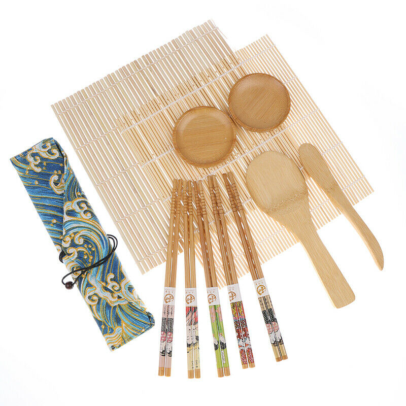 12Pcs/set Bamboo Sushi Maker Set DIY Sushi Curtain Rice Making Roll Kit ToolBDA