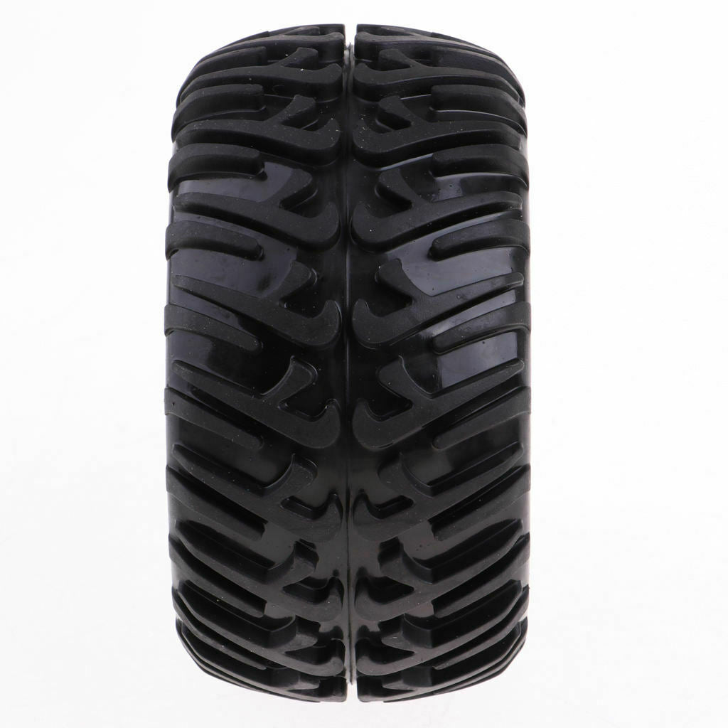 4Pcs Rubber Tires (125mm OD/70mm W) with Wheels Set for 1/10 RC Truck