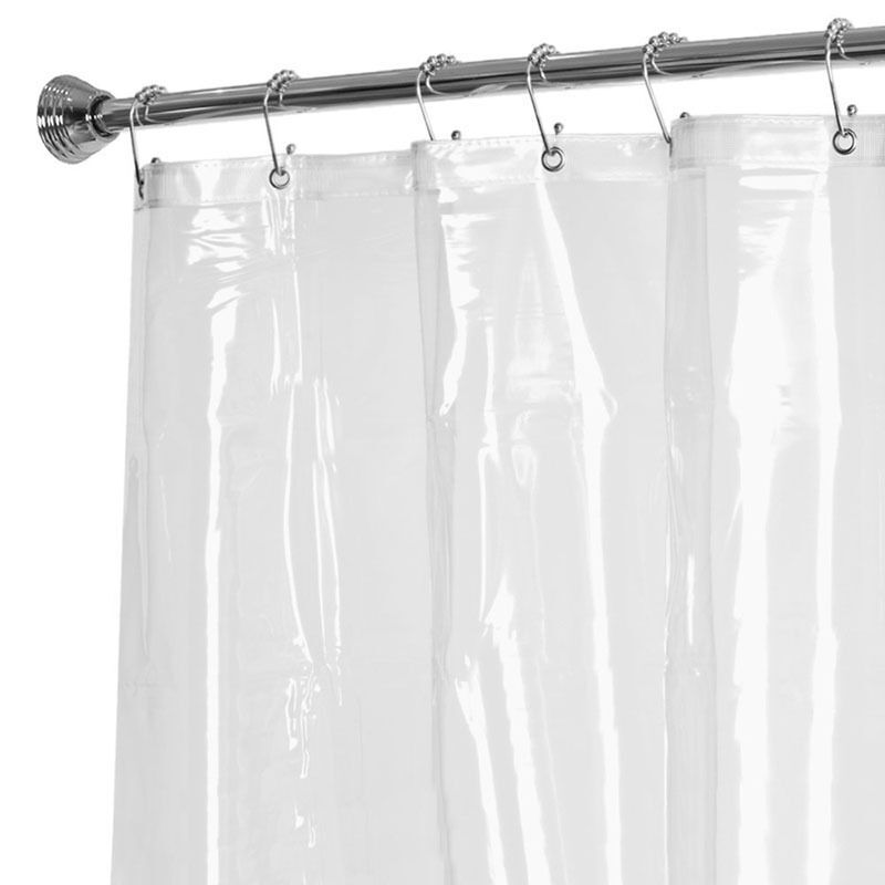 New Heavy Duty Shower Curtain Rings Hooks Set of 12 Bathroom Poles Rod Bn .l8