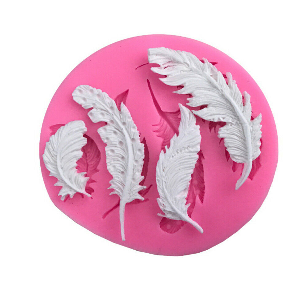 Feather silicone fondant mold cake decorating tools chocolate gumpaste mo.l8