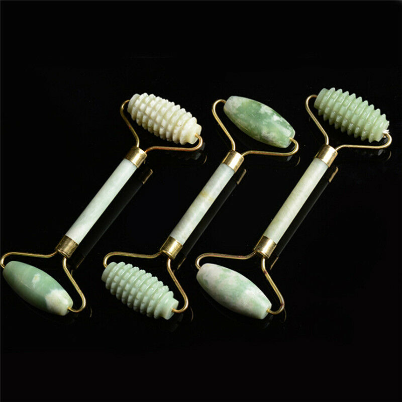 Natural Jade Stone Face Massager Roller Spa Head Neck Facial Beauty Tool .l8