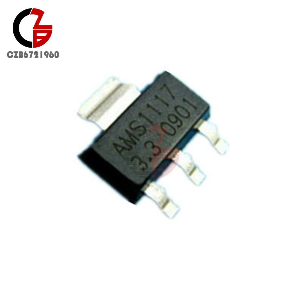 50PCS AMS1117-3.3 Voltage Drop Regulator 12V to 3.3V LM1117 SOT-223 For Laptop