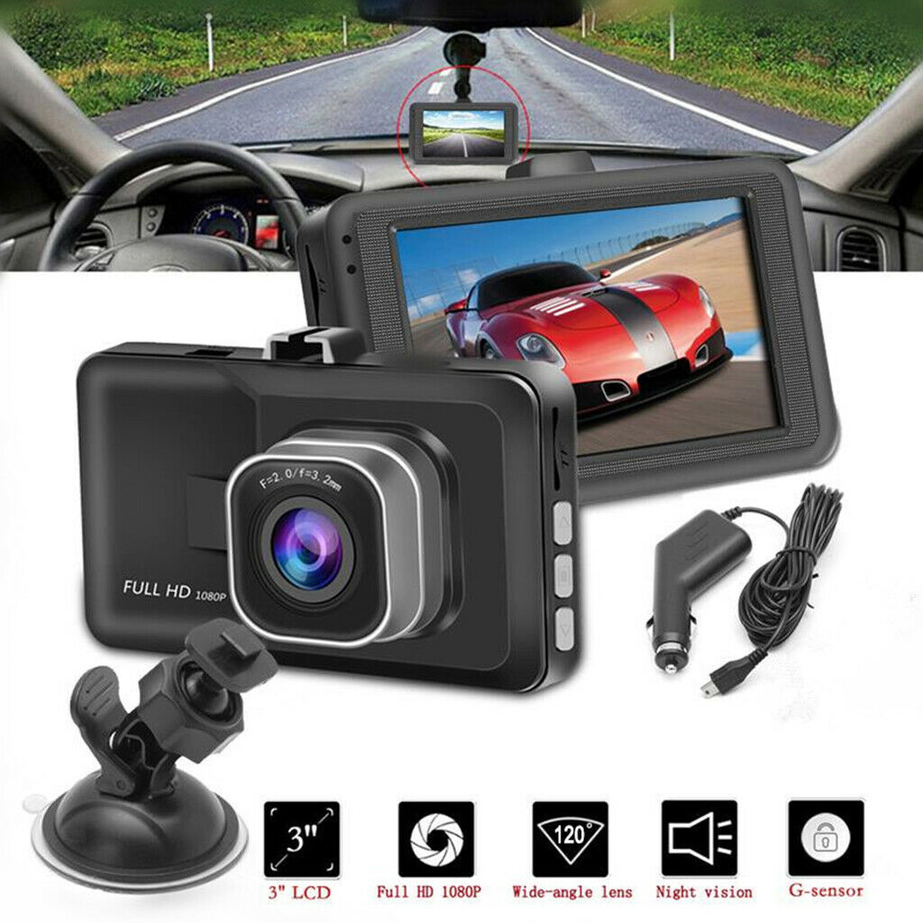 3.0'' HD 1080P DVR Dash Cam Recorder 120Â° Wide Angle Lens Night Vision