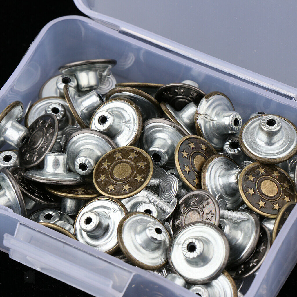 50 sets metal snap fasteners sewing buttons snap fasteners craft clothes