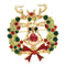 Cute Crystal Christmas Elk Brooch Pin Xmas Party Ornaments Gift Xmas Corsage