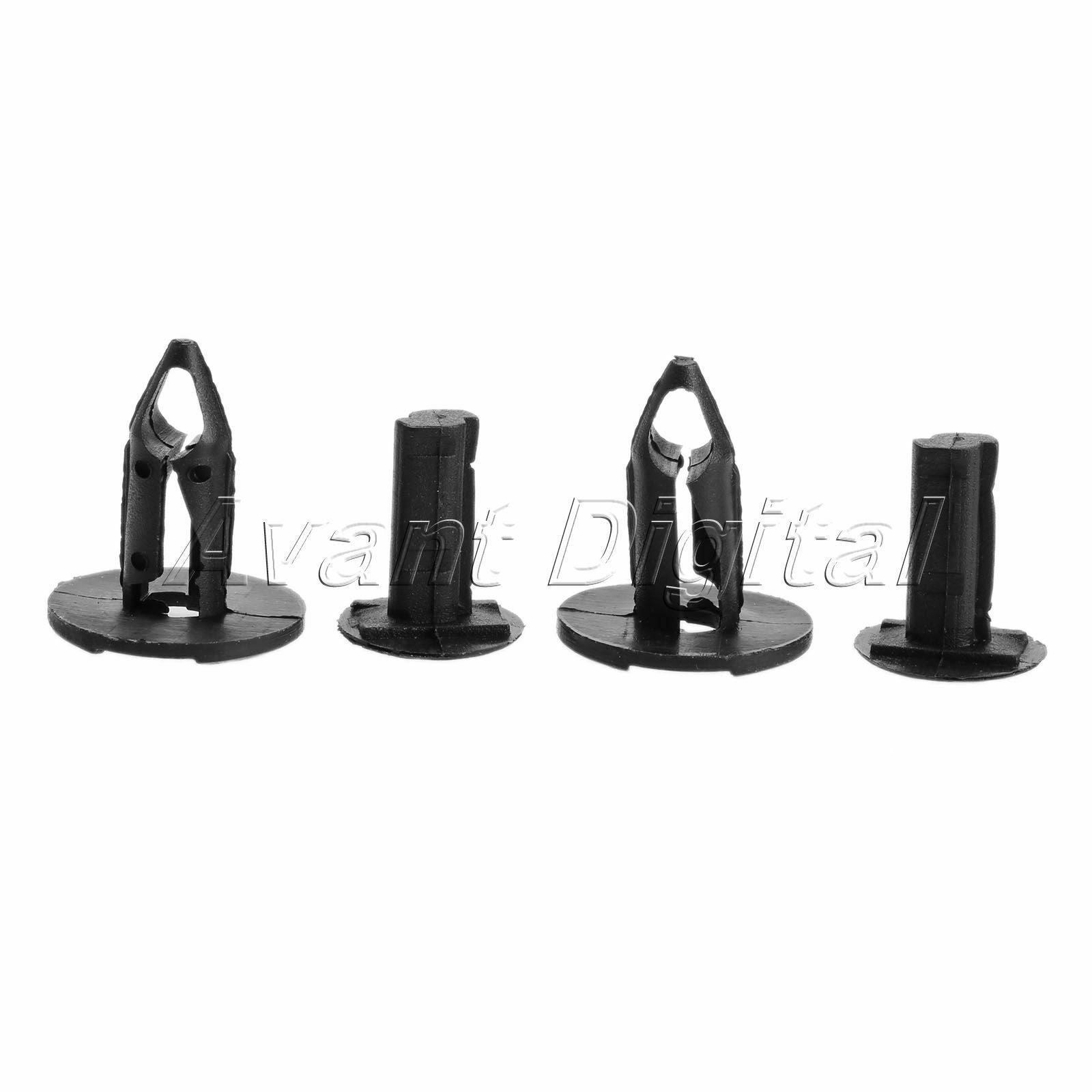 50 x Black Plastic Car Auto Bumper Fender Push Clips Plastic Rivets Fasteners