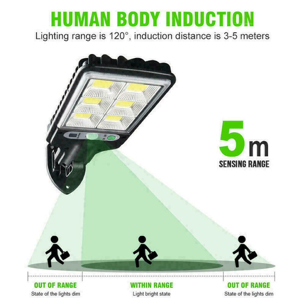 LED Solar Power PIR Motion Sensor Wall Light Outdoor Lamp Lighting Waterproof US