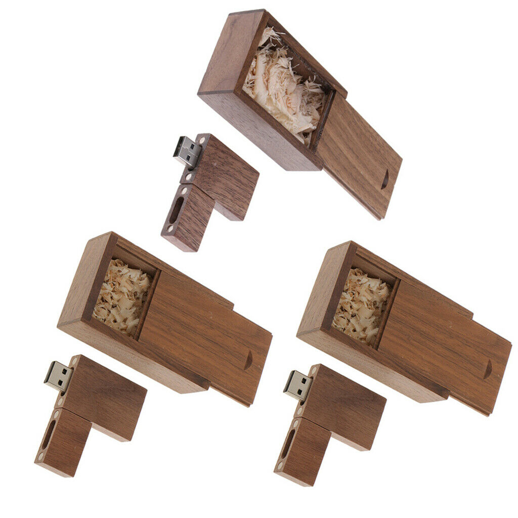 3pcs USB 2.0 Wooden Drives For Storing Images, Videos / 32gb + 16g + 8g