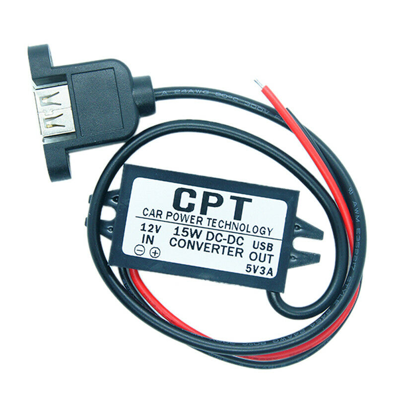 DC 12V To 5V 3A 15W USB Output Power Adapter Converter Module For Car Boat  f Rf