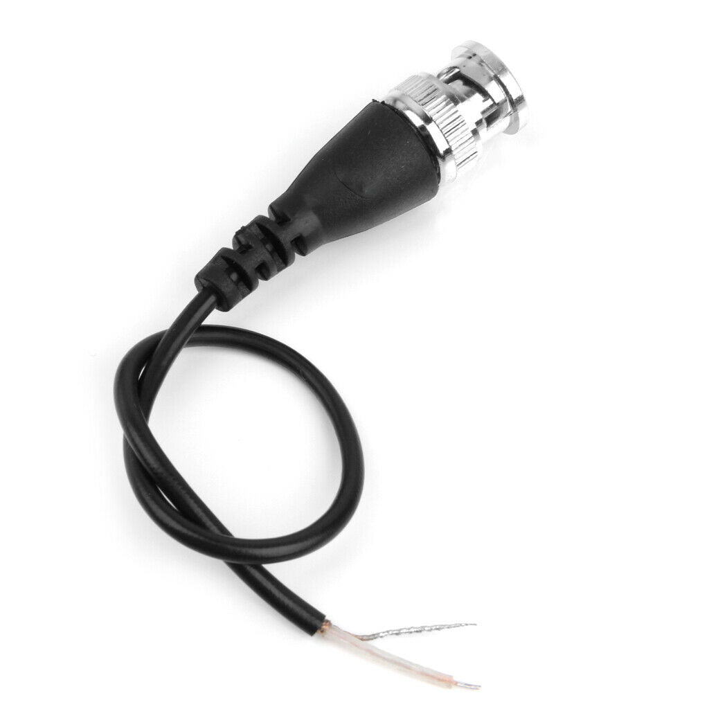 10pcs 20cm DC Power BNC Plug Pigtail Wire for CCTV Camera BNC Monitor Black