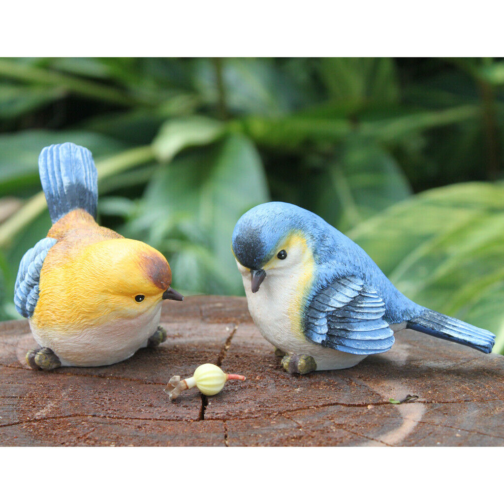 Creative Rural Garden Decor Emulation Bule & Orange Birds Christmas Gift